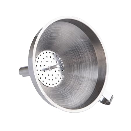 S/S FUNNEL W/STRAINER 12CM DIA