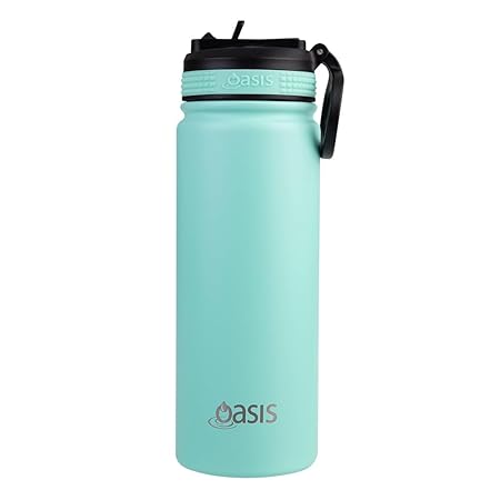 S/S D/WALL INS. SPORTS BOTTLE W/SIPPER STRAW 550ML MINT