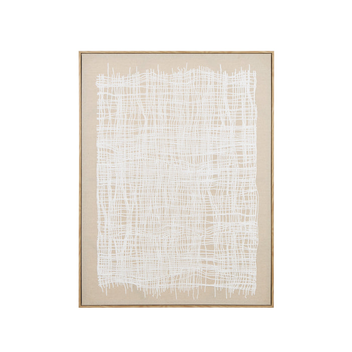 Amalfi Lattice Wall Art Beige & White