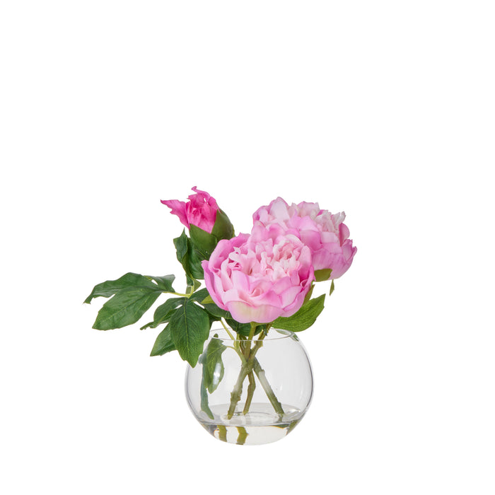 Rogue Peony Real Touch Sphere Vase Pink & Purple