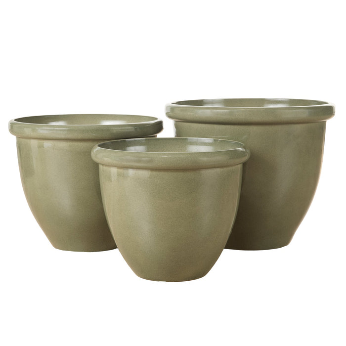 Rogue Milan Glaze Look Planter Green