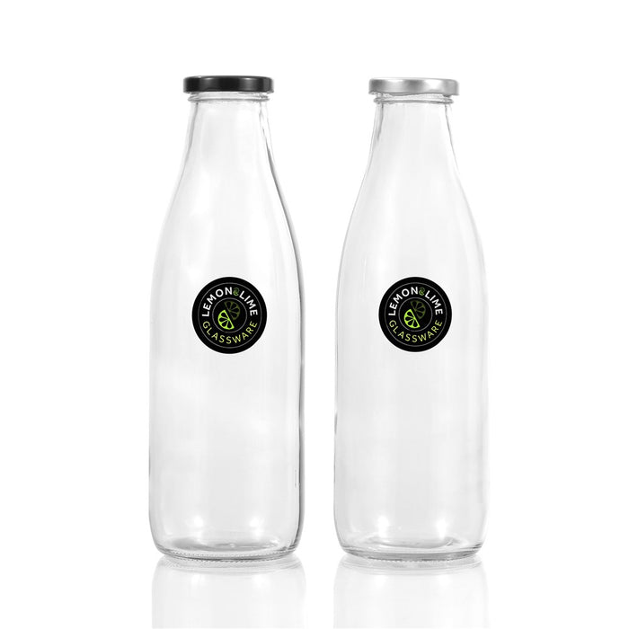 Lemon & Lime GLASS MILK BOTTLE 1L