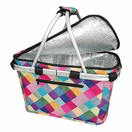 INS. CARRY BASKET W/LID HARLEQUIN