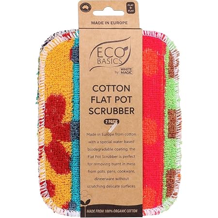 Eco Basics Cotton Flat Pot Scrubber - 2PACK