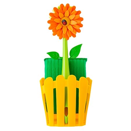 Flower Power Orange 3pc Sink Caddy Set
