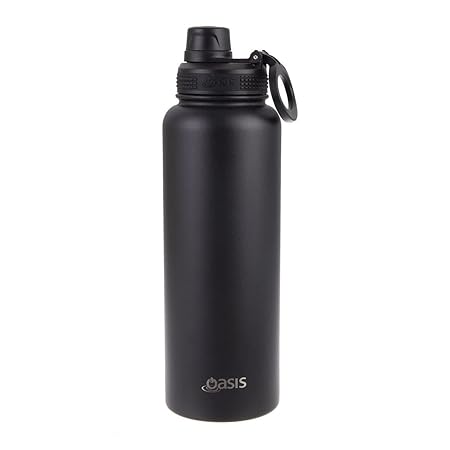 S/S D/WALL INS. SPORTS BOTTLE W/SCREW CAP 550ML BLACK