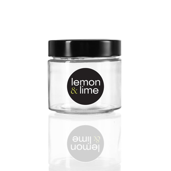 Lemon & Lime SOHO GLASS PRESERVE JAR 360ML WITH BLACK LID