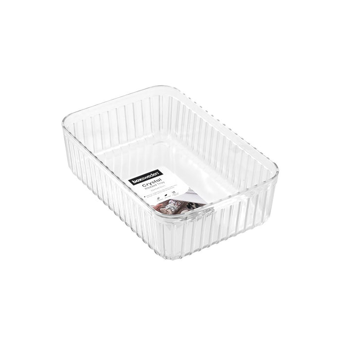 Boxsweden Crystal Ribbed Tray 22X15X6.5Cm