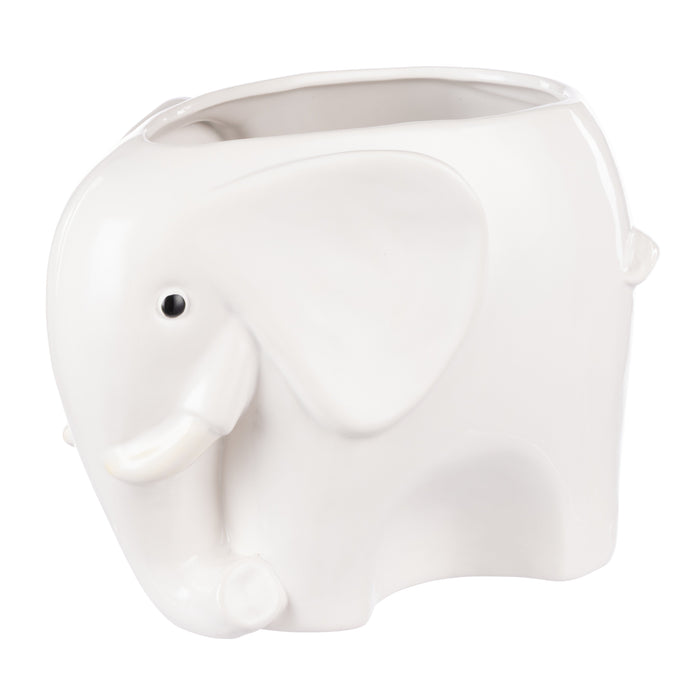 Emporium Brynlee Elephant Vase Wide White