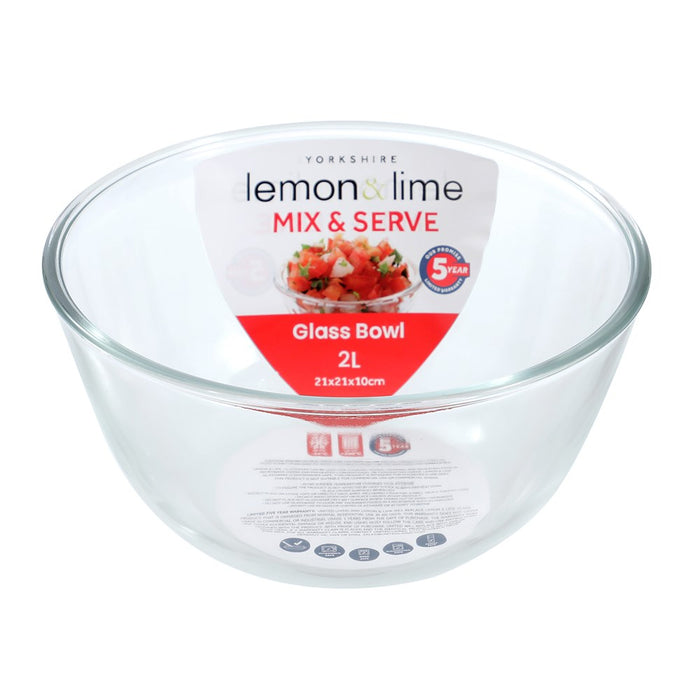 Lemon & Lime YORKSHIRE GLASS MIXING BOWL 2L 21X21X10CM