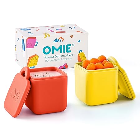 OMIEDIP SILICONE DIP CONTAINERS SET 2 YELLOW/RED