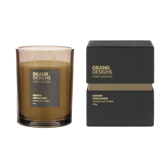Grand Designs Hidden Highlands Scented Candle 450g Black