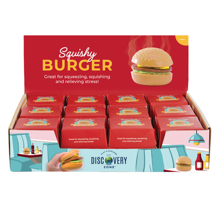 Discovery Zone Squishy Burger CDU 12pcs Multi-Coloured