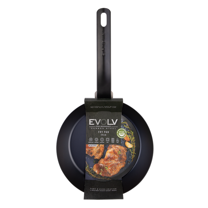 PRE-SEASONED CARBON STEEL FRY PAN 20CM