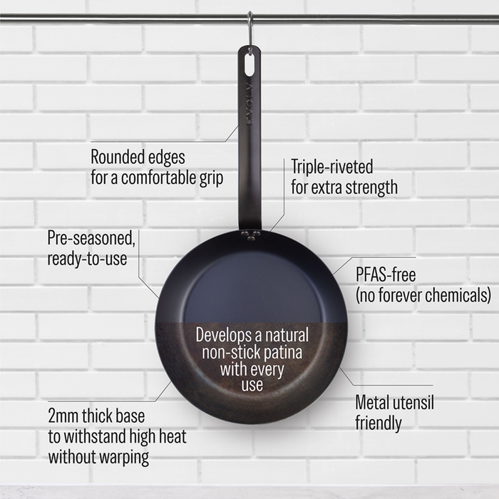 PRE-SEASONED CARBON STEEL FRY PAN 20CM