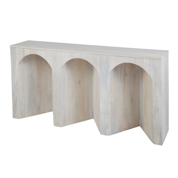 Amalfi Arch Wood Console Table White Wash