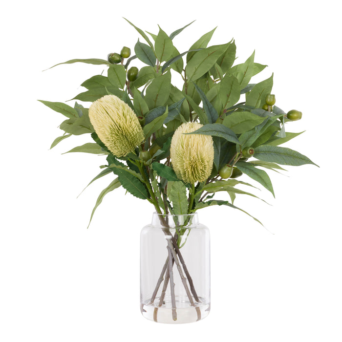 Rogue Native Banksia Gum Nut Mix - Pauline Vase Green