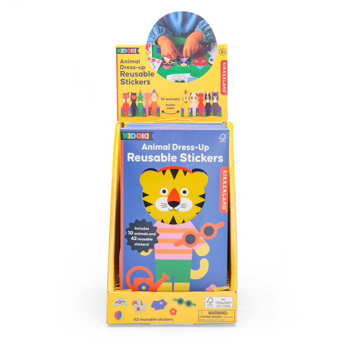 Kikkerland Animal Dress-Up Stickers Assorted