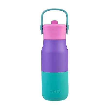S/S D/WALL INS. DRINK BOTTLE W/SIPPER 400ML MERMAID PURPLE