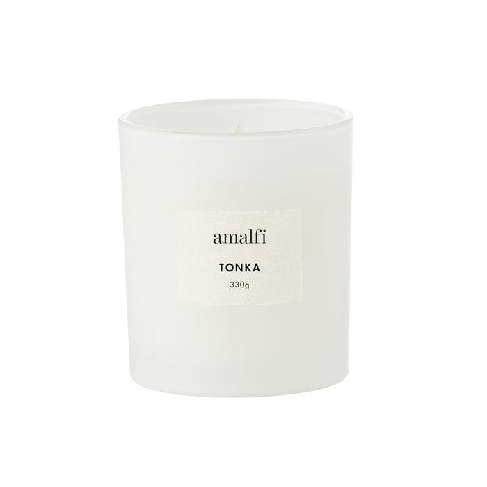 Amalfi Tonka Scented Soy Wax Candle 330g White