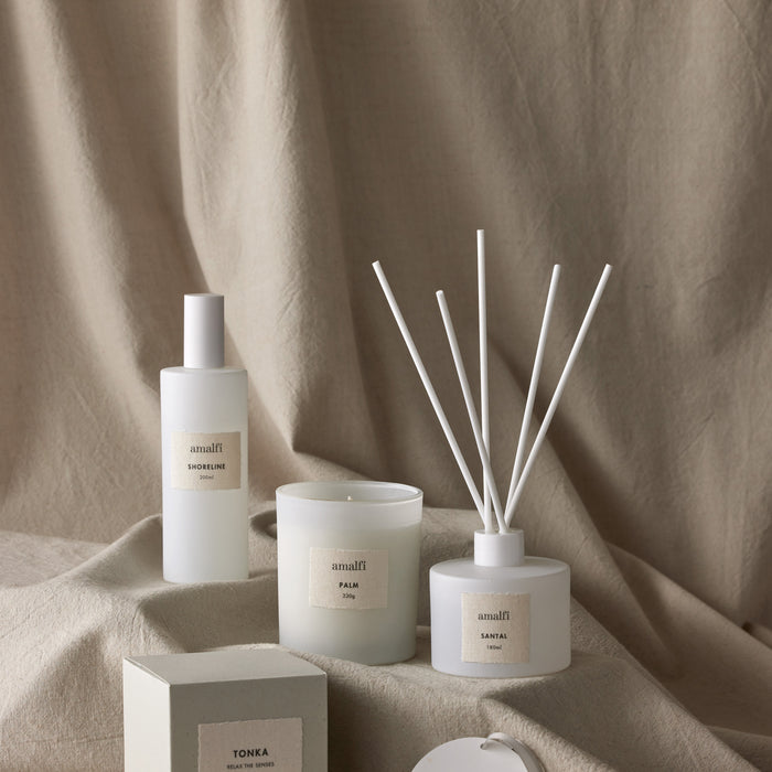 Amalfi Tonka Scented Soy Wax Candle 330g White