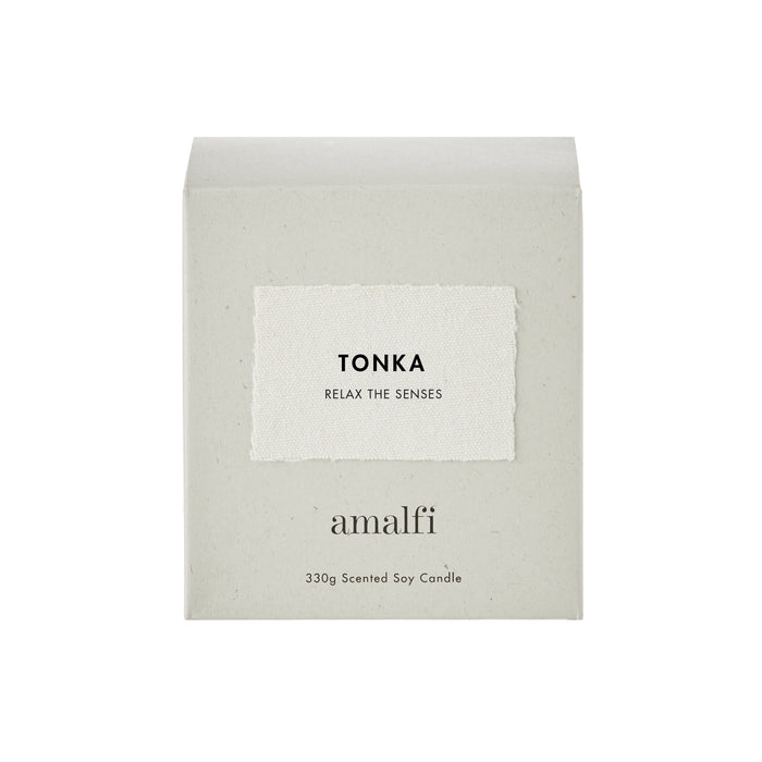 Amalfi Tonka Scented Soy Wax Candle 330g White