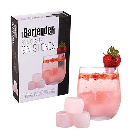 ROSE QUARTZ GIN STONES SET 6 W/BAG