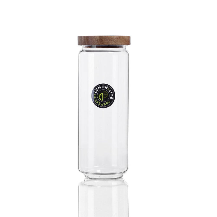 Lemon & Lime WOODEND GLASS CANISTER 1.4L 9X9X25CM