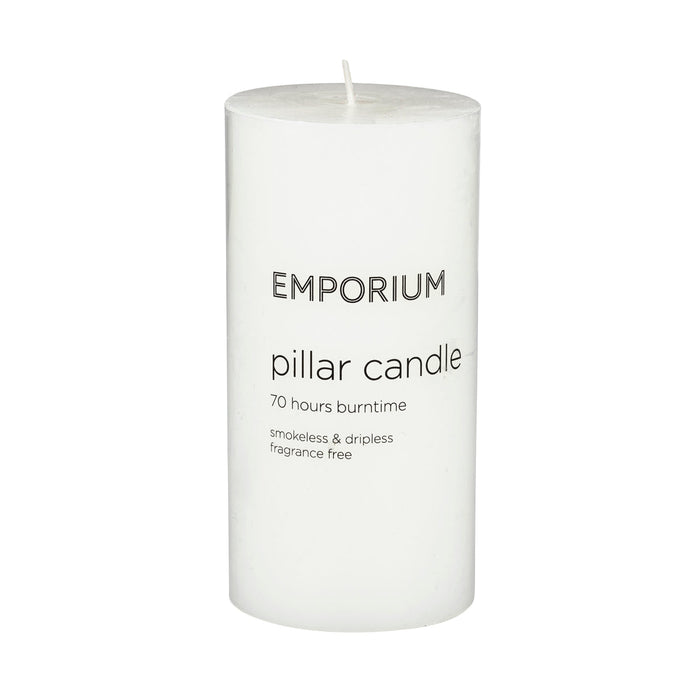 Emporium Pillar Candle White 7.5x7.5x15cm
