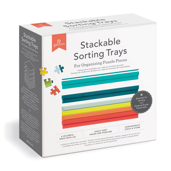 Galison Puzzle Stackable Sorting Trays Multi-Coloured