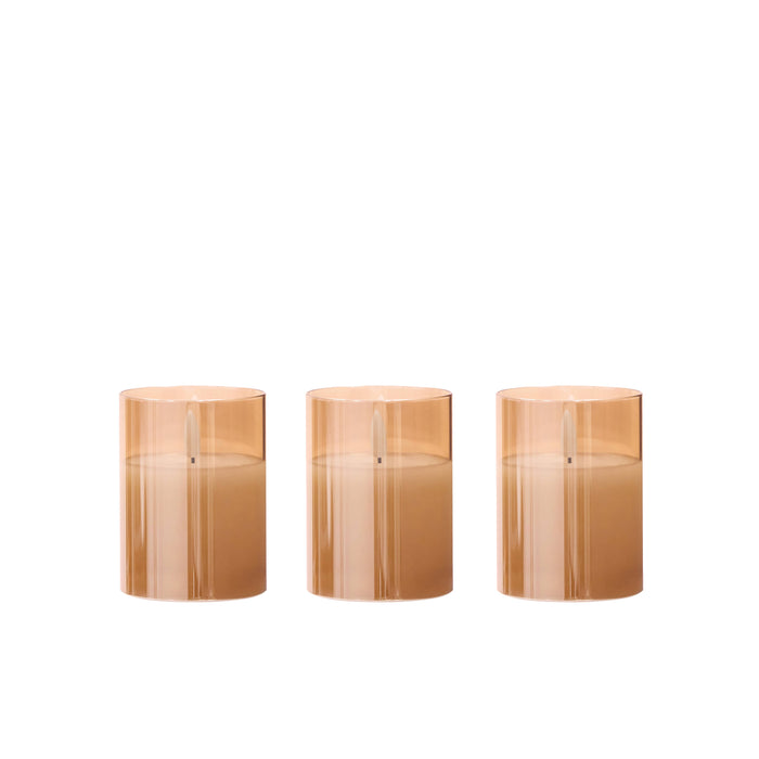 Rogue Glass Triflame Candle 3pcs Set Amber
