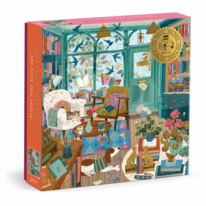 Galison Bookshop Afternoon Foil Puzzle - 500pc Multi-Coloured