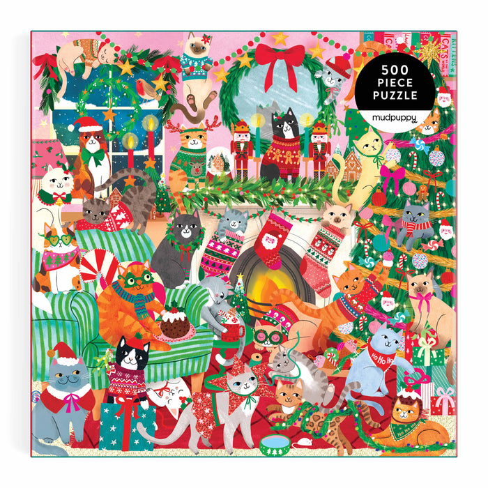 Mudpuppy Merry Catmas! Family Puzzle - 500pcs Multi-Coloured