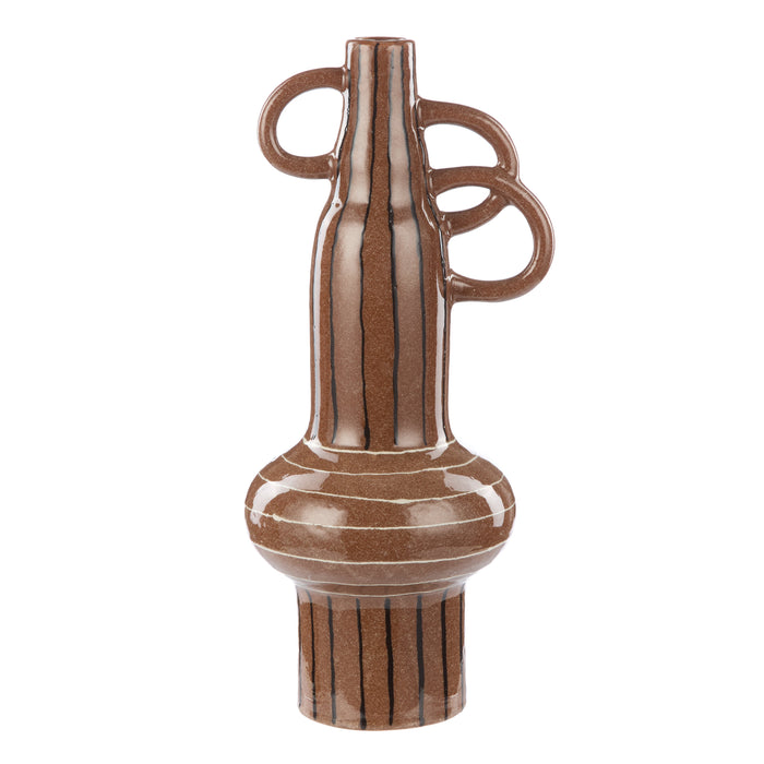 Academy Kos Ceramic Vase Large Dark Brown