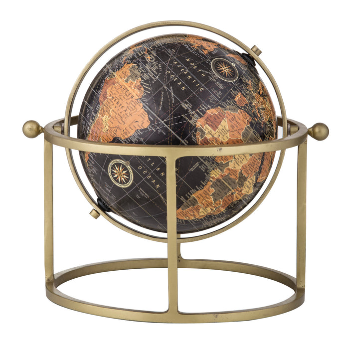 Amalfi Around The World Globe Black & Gold