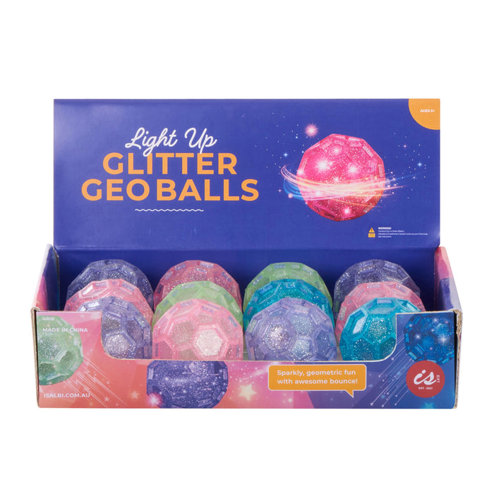 Discovery Zone Light Up Glitter Geo Ball CDU 12pcs/4 Assorted