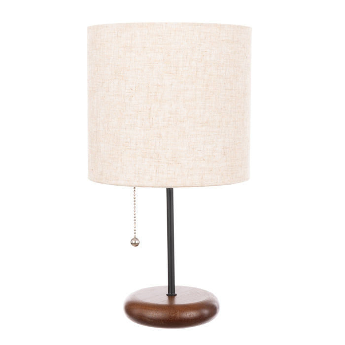 Academy Gian Table Lamp Taupe & Walnut