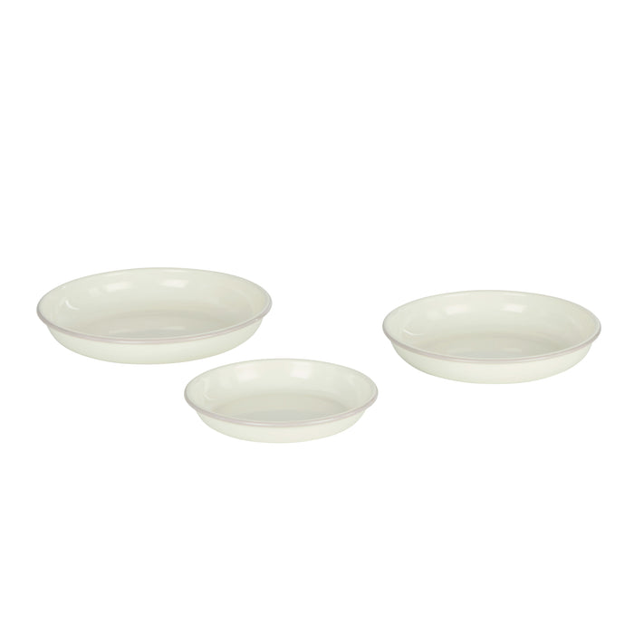 Davis & Waddell Daylesford Enamel Pie Dish Round 3pcs Set Cream