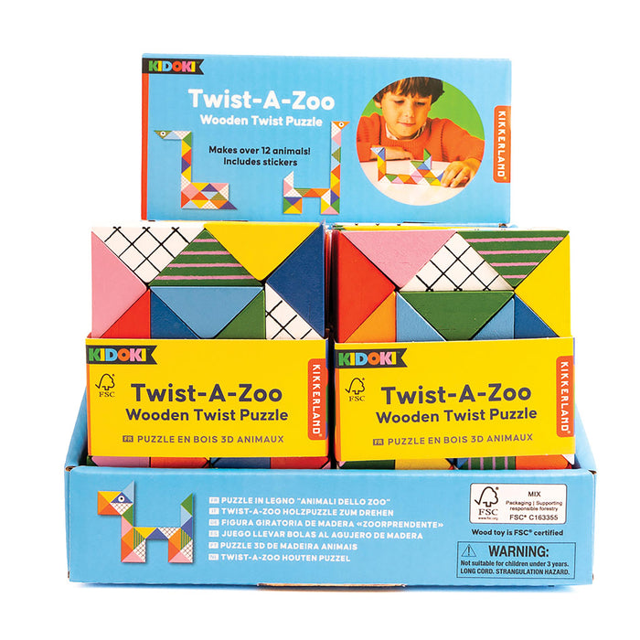 Kikkerland Kidoki Twist-A-Zoo CDU 18pcs Multi-Coloured