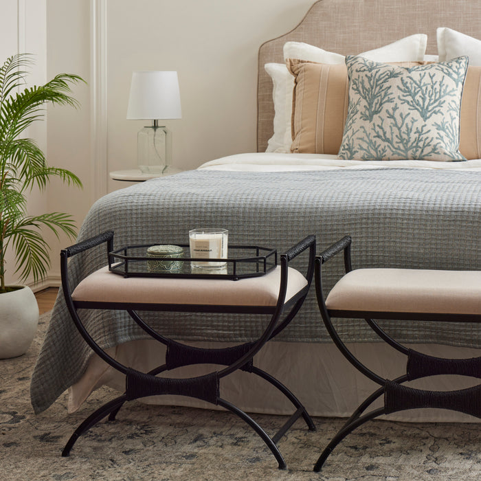 Society Home Lettie Stool Taupe & Black