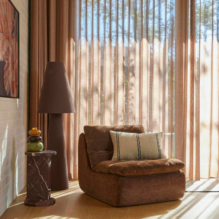 Amalfi Carrington Linen Floor Lamp Brown