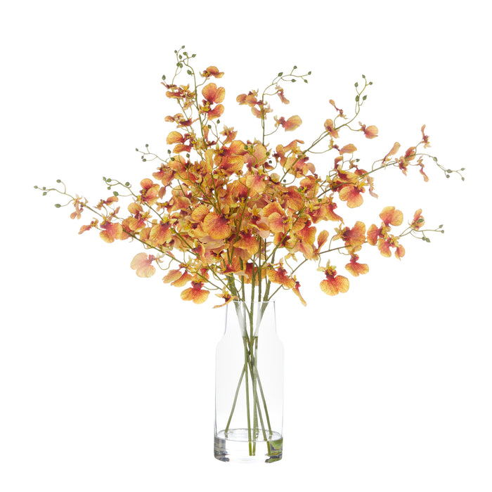 Rogue Dancing Orchid - Rachel Vase Orange & Clear
