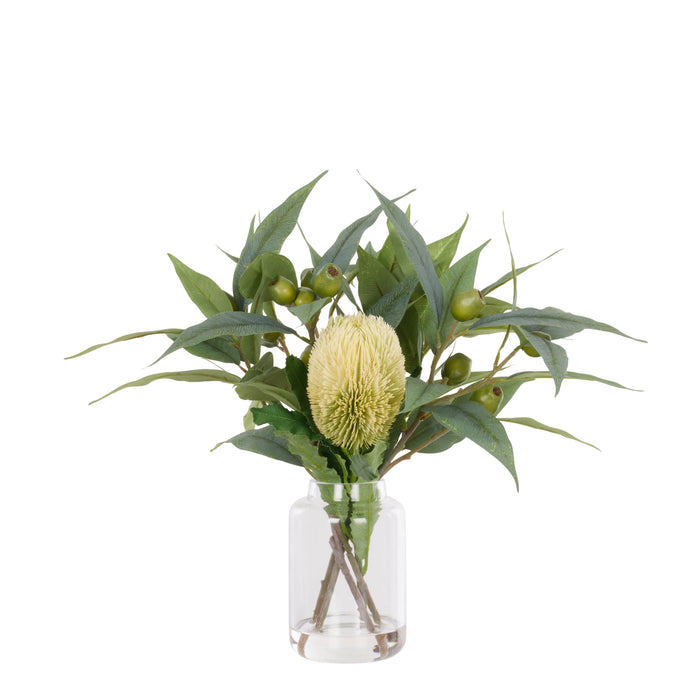 Rogue Banksia Gumnut Mix - Pauline Vase Green