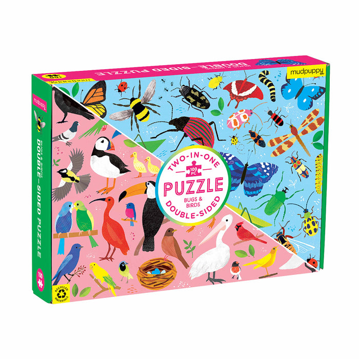 Mudpuppy Bugs & Birds Double - Sided Puzzle - 100pcs Multi-Coloured