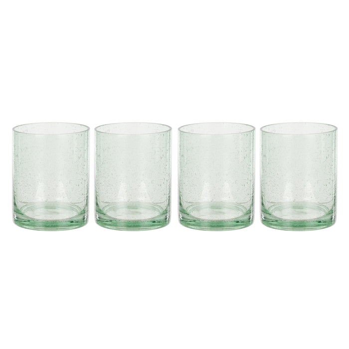 Davis & Waddell Saltara Bubble Glass Tumblers 350ml 4pcs Set Green