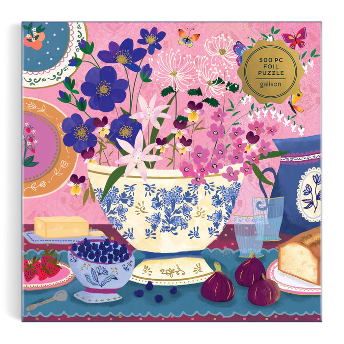 Galison Joy Laforme Laforme Art of the Table Foil Puzzle 500pcs Multi-Coloured
