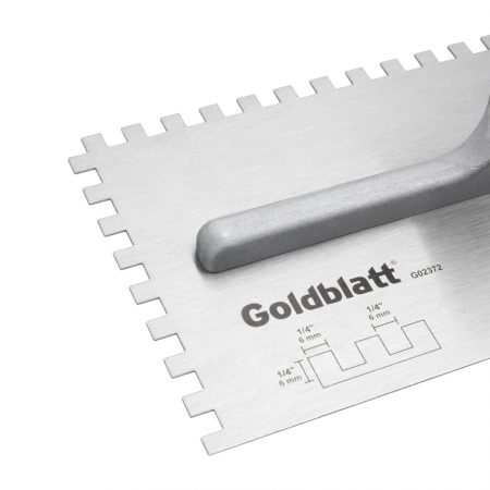 Goldblatt Wood Handle Carbon Steel Notch Trowel