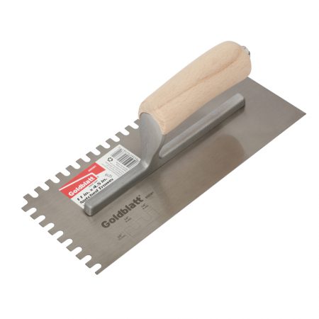 Goldblatt Wood Handle Carbon Steel Notch Trowel