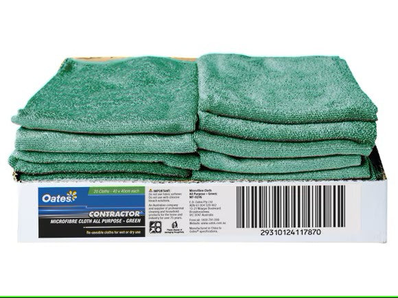 Oates MF-020B M/Fibre Cloth 40x40 (20pcs on Each Color) Blue , Green, Red, Glass