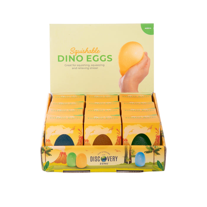 Discovery Zone Squishy Dino Egg CDU 12pcs/3 Assorted
